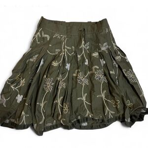 RARE Vintage Y2K Olive Green Embroidered Skirt – Marithé + François Girbaud – 27